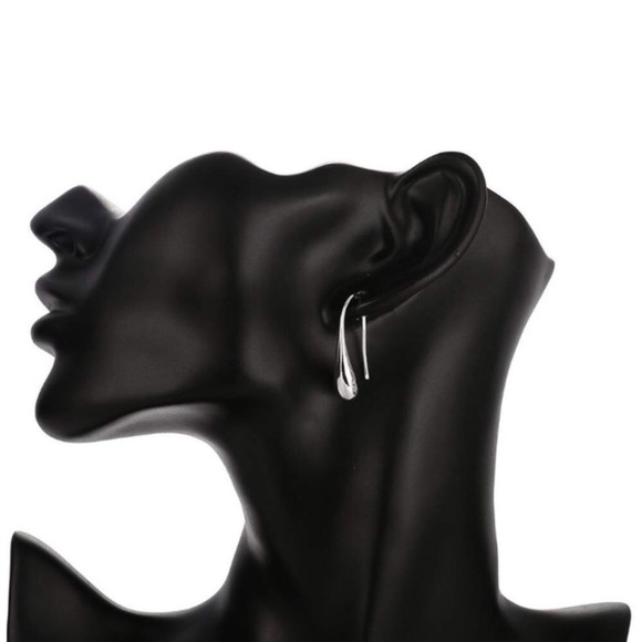 925 Sterling Silver Teardrop Earrings Waterdrop Earrings Statement Earrings - Picture 3 of 3